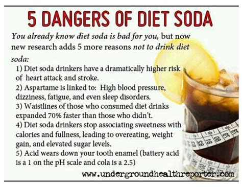 5 Dangers Of Diet Soda Healthy Choices Pinterest