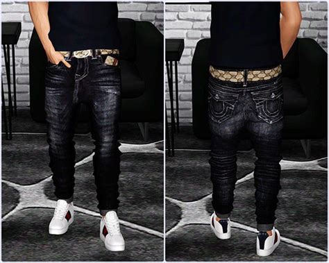 AM Cuffed Jeans by ThePopUpShop | Одежда, Симс, Максис