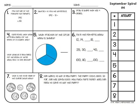 Grade Math Spiral Review