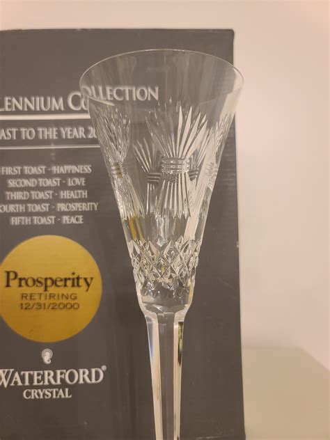 Waterford Crystal The Millennium Collection Prosperity Champagne Toasting Flutes Set New Year