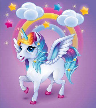 Arco Iris De Dibujos Animados Lindo Unicornio