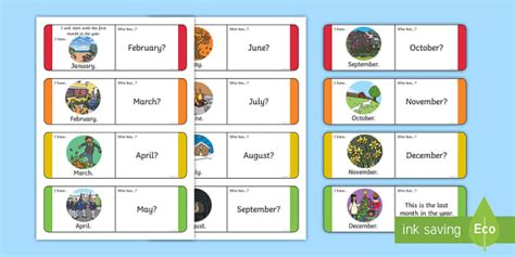 Months Loop Cards Professor Feito Twinkl