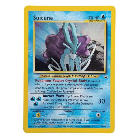 Carta Antiga Pokemon Suicune Holo Rare Neo Revelation Original