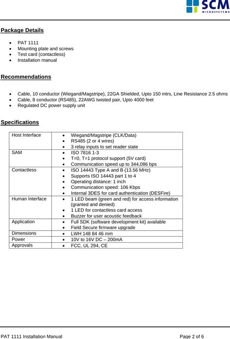 Identiv Pat Physical Access Terminal User Manual Pat