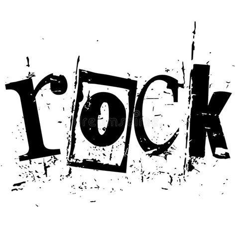 The Word Rock Written In Grunge Cutout Style Stock Vector
