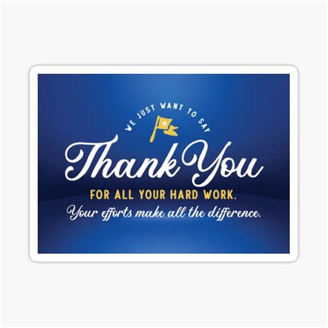 "Employee Thank You for All Your Hard Work" Sticker for Sale by kathleen johnson | Redbubble