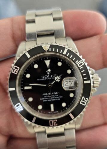 Rolex Submariner Men S Black Watch 16610 EBay