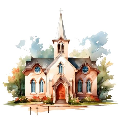 Premium Photo Watercolor Chapel