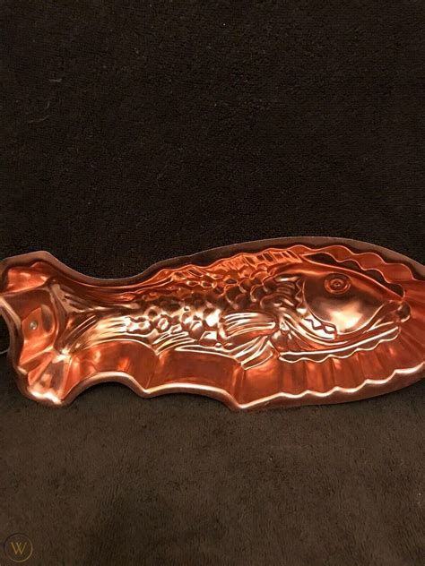 Copper Finish Aluminum Jello Mold Vintage Fish 3916418590