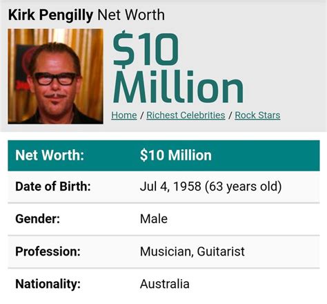 Kirk Pengilly net worth | Richest celebrities, Celebrities, Net worth