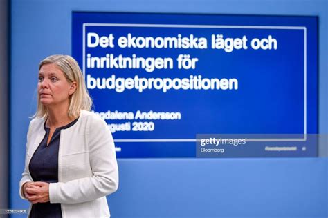 Magdalena Andersson Swedens Finance Minister Speaks To Journalists