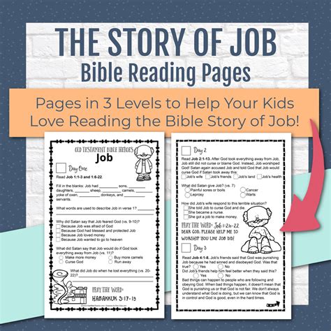 Job Bible Reading Plan, Story of Job Bible Lesson, Christian Homeschool ...