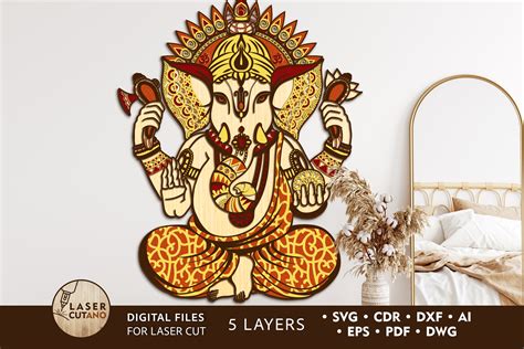 Laser Cut File Dxf Cdr Svg GANESHA Cnc Laser File And Hindu Etsy