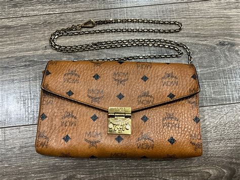 Mcm Millie Visetos Logo Cognac Crossbody Bag Gem