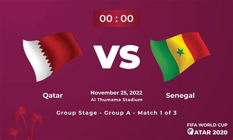 Qatar Vs Senegal Football Matchtemplate Fifa World Cup In Qatar