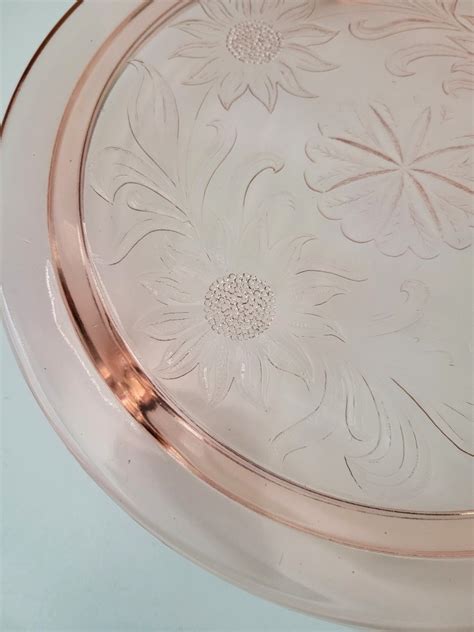 Kingwood Vintage Pink Glass Cake Plate