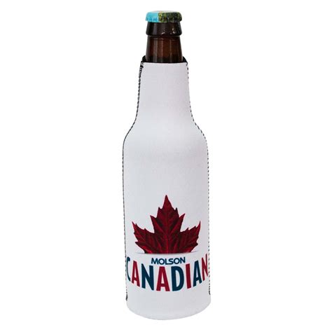 Molson Canadian White Leaf Logo Bottle Insulator