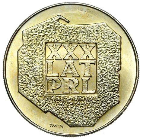 Polska PRL moneta 200 Złotych 1974 30 Lat PRL SREBRO Stan