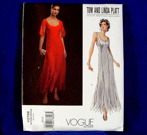 Vogue 2798 Tom Linda Platt Formal Gown Sewing Pattern Size 6 10 Vintage Uncut Ebay