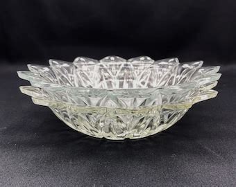 Vintage Federal Glass Petal Serving Bowl Etsy