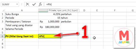 Rumus Pv Excel Cara Menghitung Present Value Di Excel M Jurnal