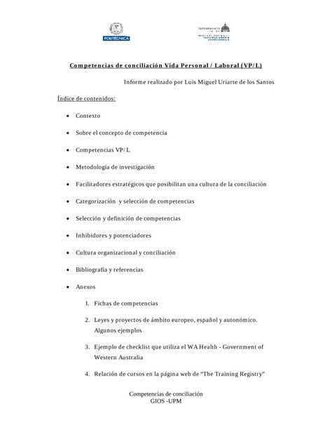 PDF Competencias de conciliación Vida Personal Laboral VP L PDF