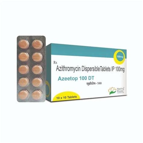 Azeetop Dt Azithromycin Dispersible Tablets Ip 100 Mg Packaging Size 10x10 At Rs 7500