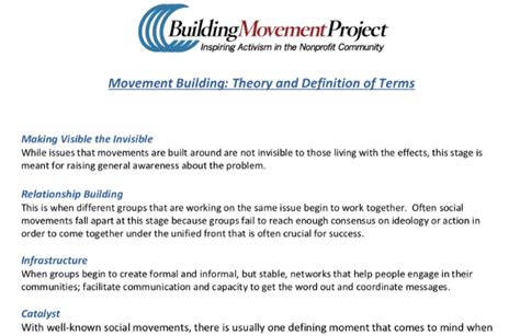 The History of Social Movement Building - Building Movement Project