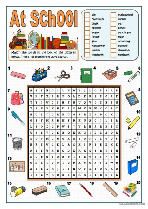 1 143 Word Search Vocabulary Practice English ESL Worksheet