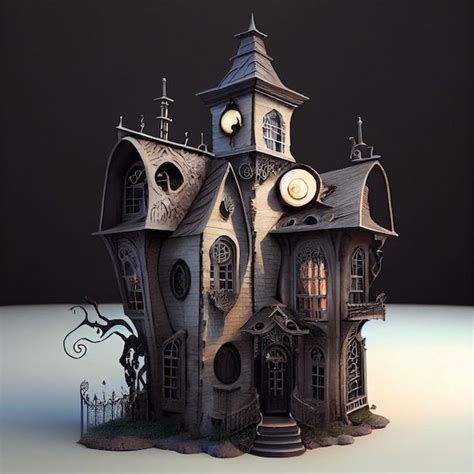 Premium Photo Gothic Dark Home Spooky Haunted House Illustration