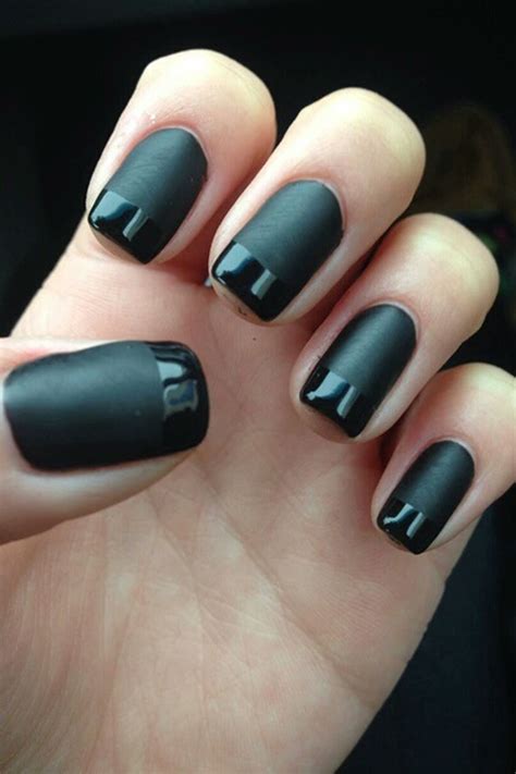 Matte Black Gel Nail Designs