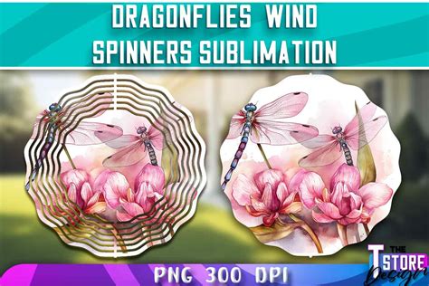 Dragonflies Wind Spinners Sublimation Graphic By The T Store Design · Creative Fabrica