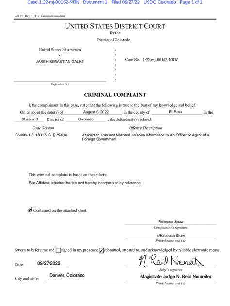 Fillable Online Case 1 22 Cv 01613 MEH Document 26 Filed 11 17