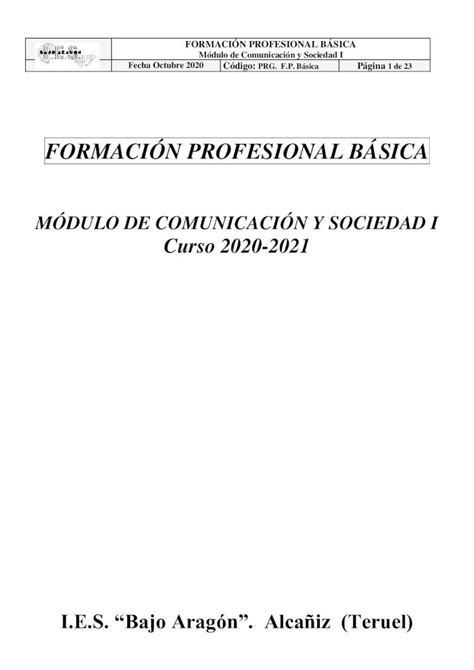 Pdf Formaci N Profesional B Sica Formaci N