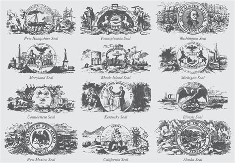 Antique Seals of the States - Etsy