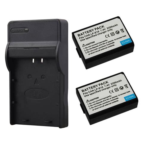 2x 2200mah Lp E10 Battery Usb Charger For Canon 1100d 1200d 1300d Rebel T3 T5 Kiss X50 X70