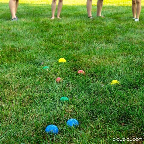 Play Platoon Bocce Ball Set With 8 Premium Resin Bocce Balls Pallino