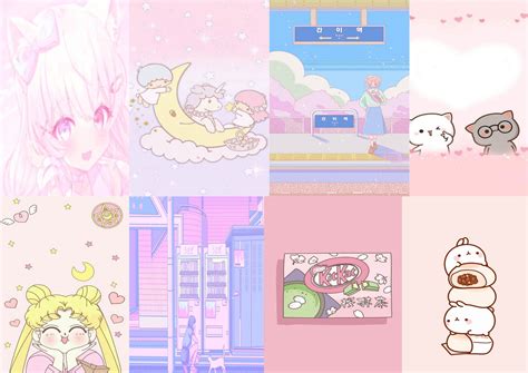 Kawaii Wall Collage Kit Pcs Kawaii Collage Kit Anime Etsy