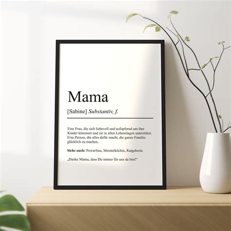 Mama Definition Poster Personalisierbar Mit Namen Mutter Poster