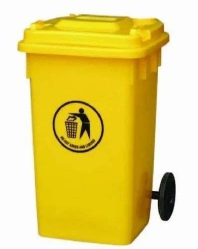 Yellow Black Rectangular Yellow Plastic Dustbin For Wastages Capacity