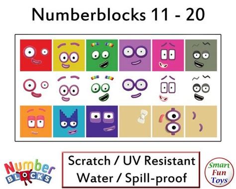 Numberblocks 0 100 Face and Body Stickers, Waterproof, Scratch and UV ...