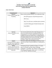 Final Project Part One Milestone Two Analysis Worksheet Docx