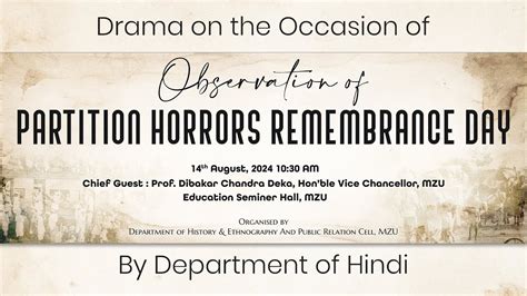 Drama On The Occasion Of Partition Horror Remembrance Day Observation