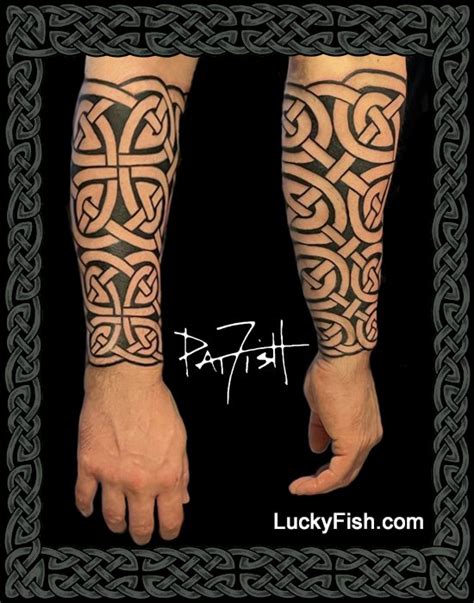 Dark Lord Armor Sleeve Tattoo with Celtic Design — LuckyFish, Inc. and Tattoo Santa Barbara