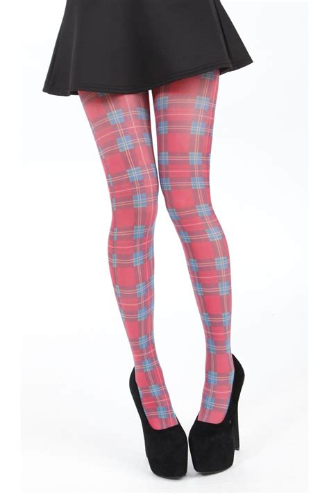 Jackson Plaid Printed Tights By Pamela Mann