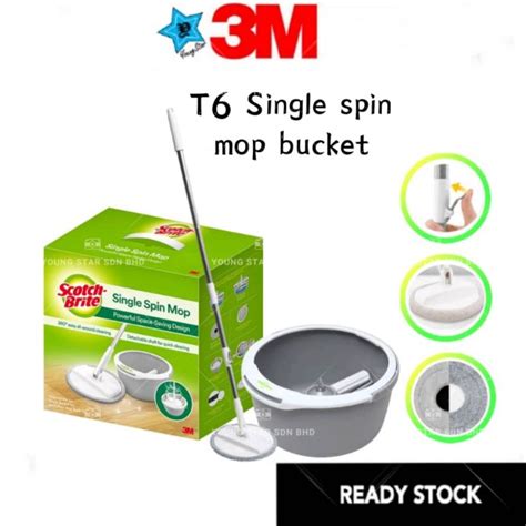 3m Scotch Brite T6 Single Microfiber Cloth Spin Mop Bucket Set Lazada