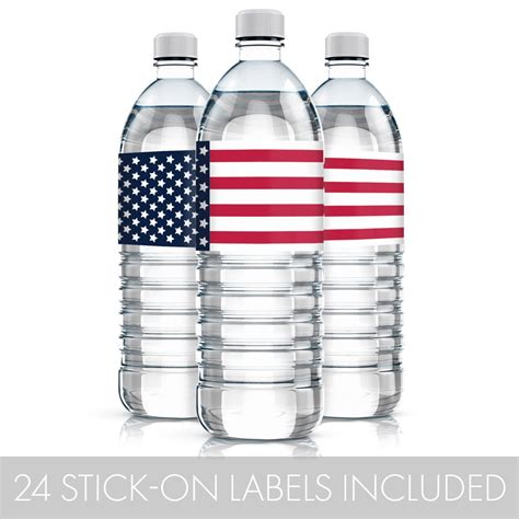 American Flag Themed Water Bottle Labels For Summer Barbeque Etsy