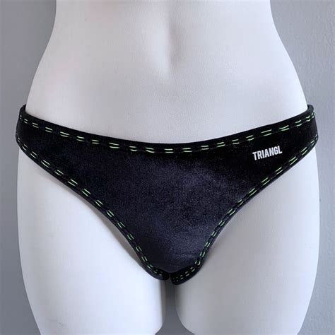 Traingl Velvet Scuba Neon Bikini Set Black Small Gem