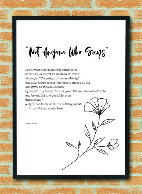 Nicht Jeder Der Sagt Von Mary Oliver Gedicht Art Print Etsy De