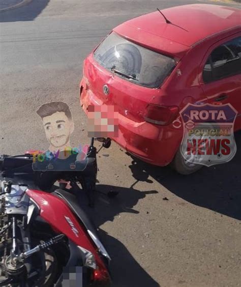 Colisão entre carro e motoneta é registrada nesta manhã na Melvin Jones